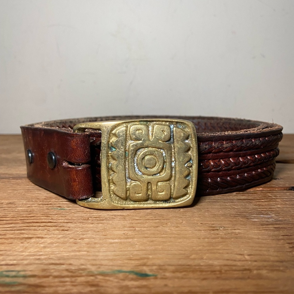 Leather Men’s or Women’s Boho Aztec Western Belt